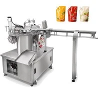 Dual-Head Spout Pouch Filling Capping Machine